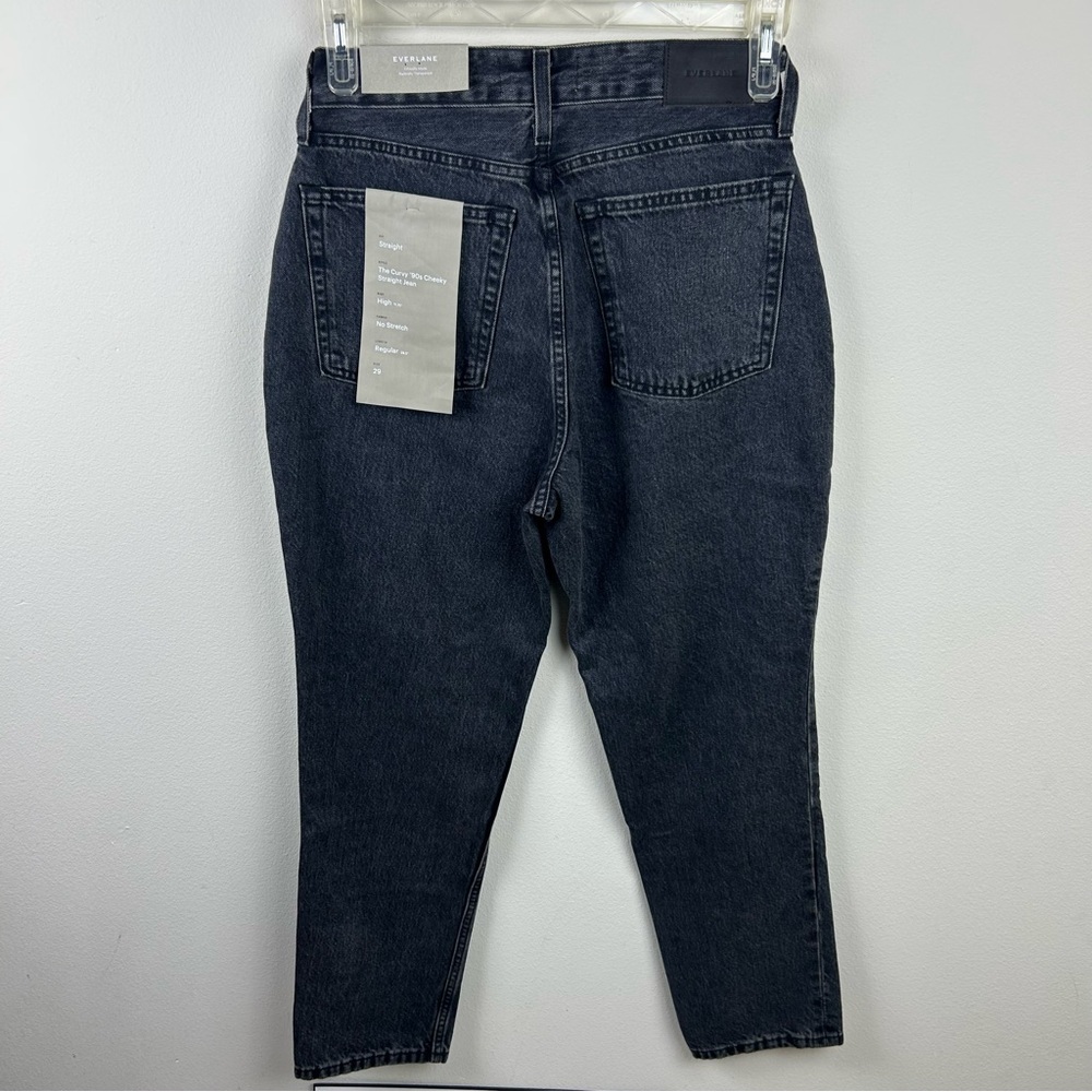 NWT Everlane The Curvy 90's Cheeky straight Jean washed black size: 29 regular - Picture 8 of 14